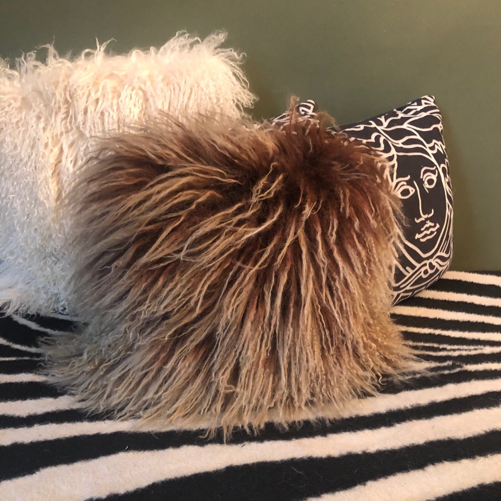 Beautiful Real Mongolian Lambswool Pillow